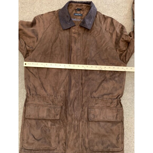 Claiborne Jacket Mens M Vegan Suede Stadium Barn Chore Utility Quilted Coat - Picture 5 of 10